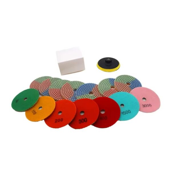 Hot selling three color machine resin handmade granite floor quartz marble stone 3mm wet diamond polishing pad - Image 2