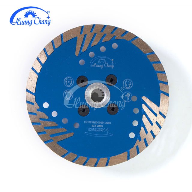 Diamond Beveled Guard Teeth Saw Blade 5" Turbo Corrugated Continuous Rim for Cutting Concrete Brick Masonry Granite Marble