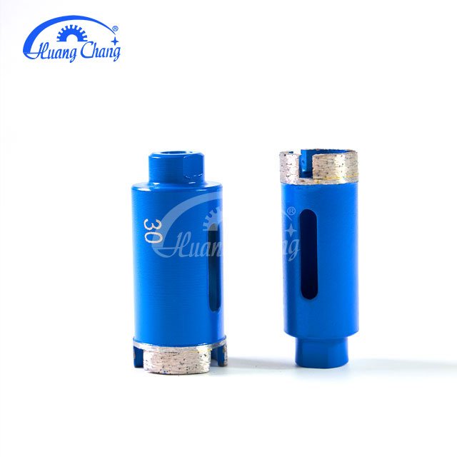 Diamond drill bit, ordinary welded wet drill bit with side hole/slot, fast drilling speed, long service life, very competitive price, suitable for granite, marble, solid block stone, reinforced concrete