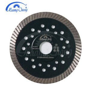 4.5-inch continuous-edge diamond blade for concrete, granite turbine diamond blade, with 5/8-inch arbor, for wet/dry operation, suitable for tiles, granite, marble, concrete, masonry, and stone.
